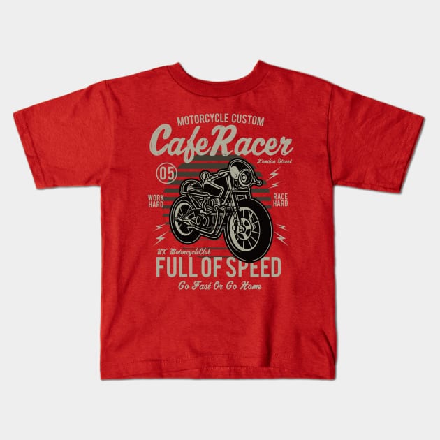 Cafe Racer Kids T-Shirt by PaunLiviu